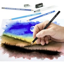 Staedtler Farveblyant til akvareltegning - st med 12 - 1 vandpensel - 1 viskelder og 1 spidser